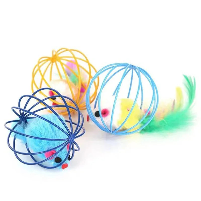 Colorful Mouse Cage Cat Toy