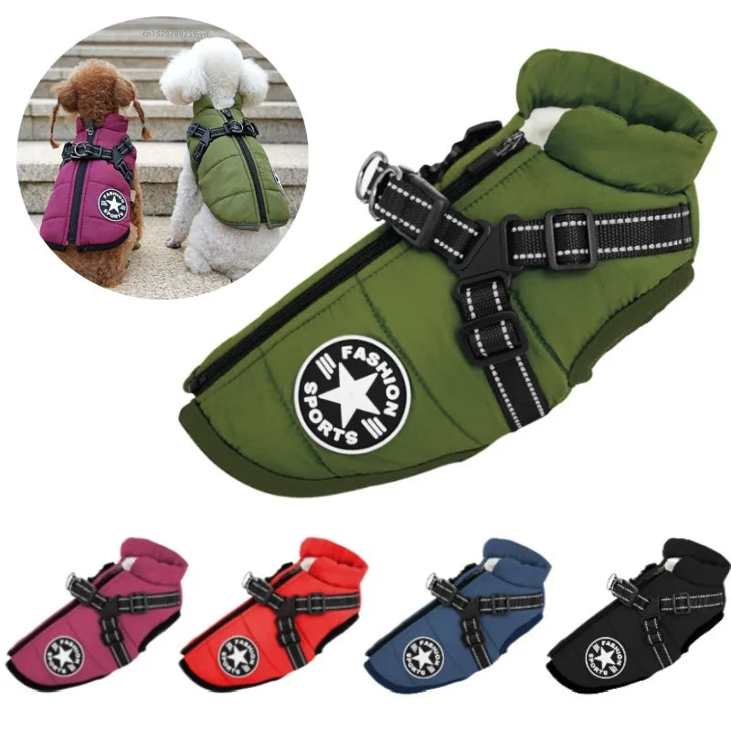 Dog Winter Jacket with Harness Ring
