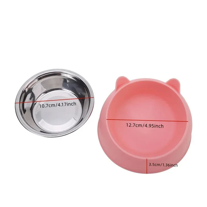 Whisker-Friendly Stainless Steel Cat Bowl