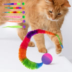 Rainbow Caterpillar Cat Ball Toy
