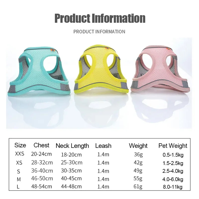 Adjustable Pet Harness Vest & Leash Set