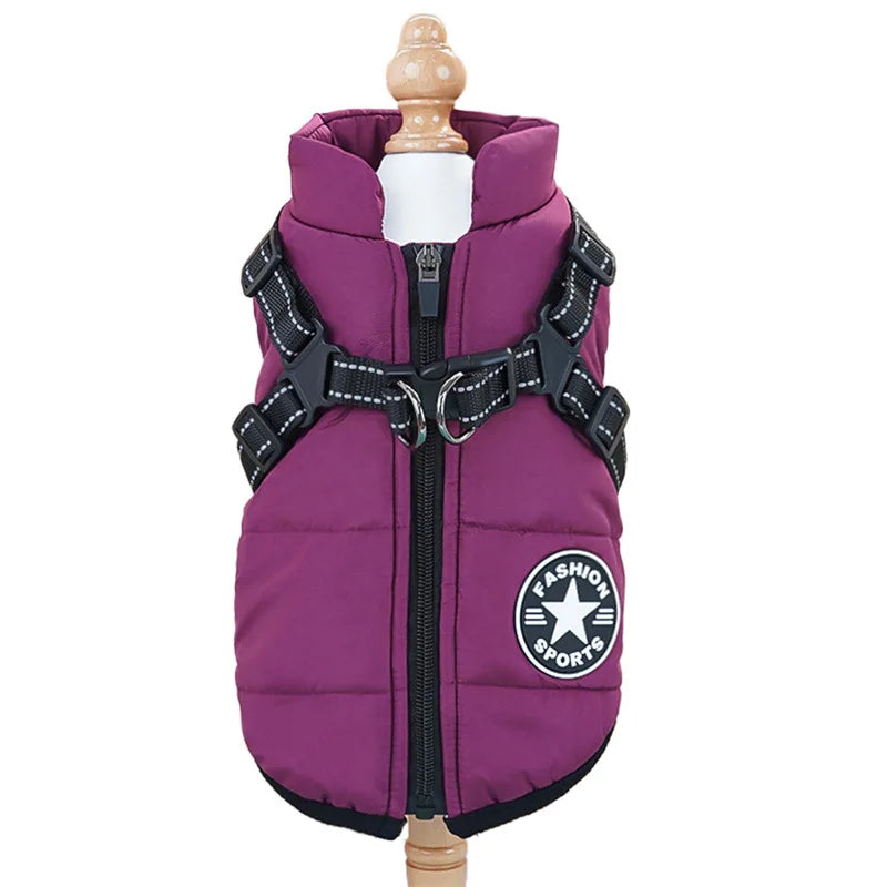 Dog Winter Jacket with Harness Ring