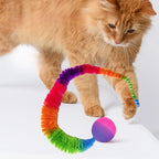 Rainbow Caterpillar Cat Ball Toy