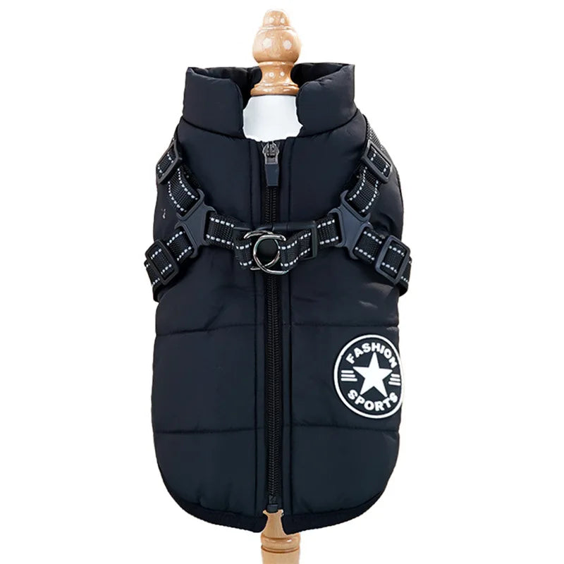 Dog Winter Jacket with Harness Ring