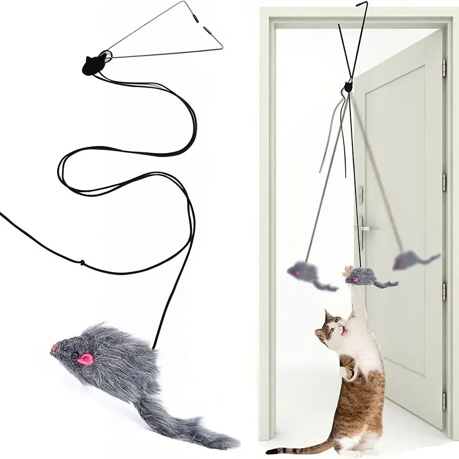 Door Hanging Mouse Cat Teaser Toy