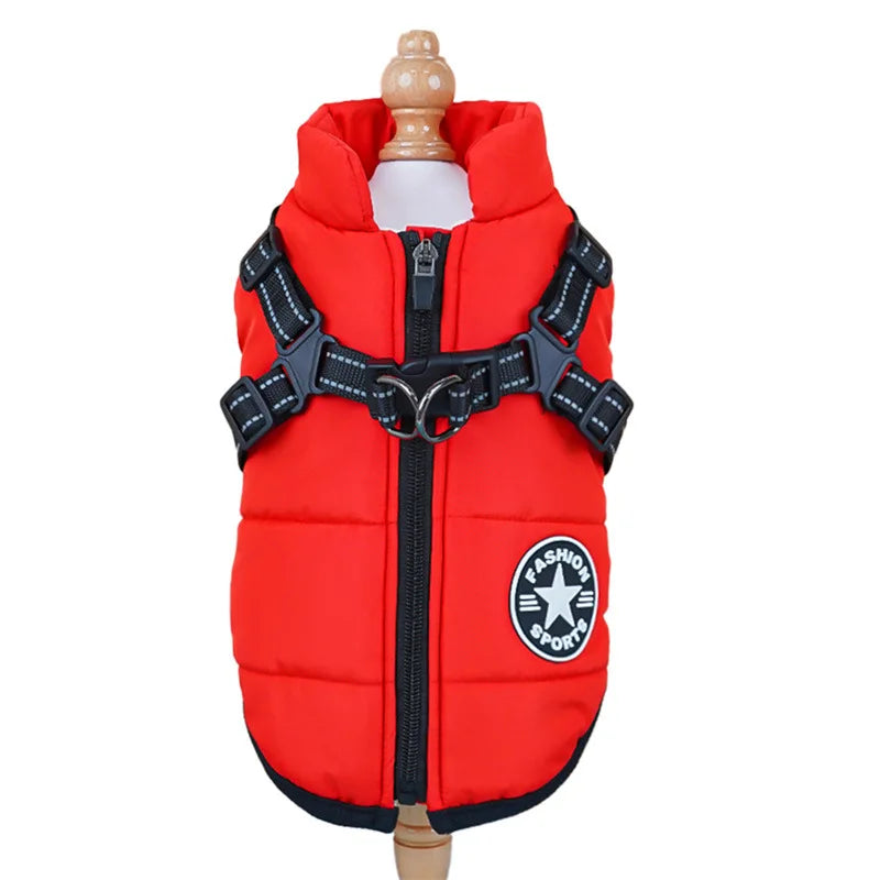 Dog Winter Jacket with Harness Ring