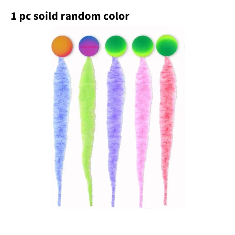 Rainbow Caterpillar Cat Ball Toy