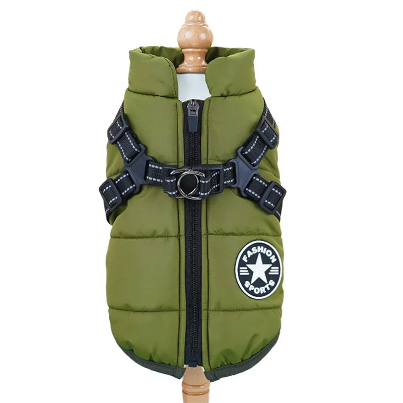 Dog Winter Jacket with Harness Ring