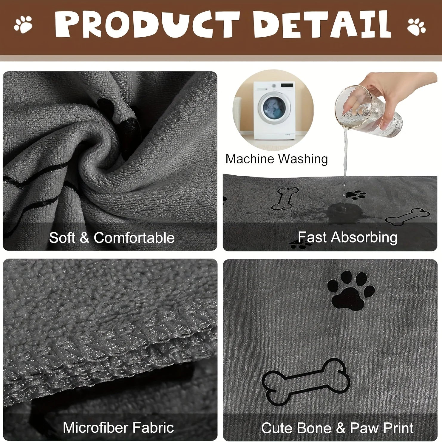Quick-Drying Pet Bath Towel