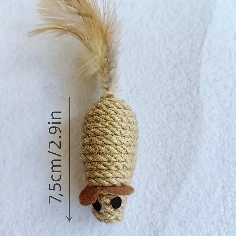 Sisal Mouse Cat Toy Set