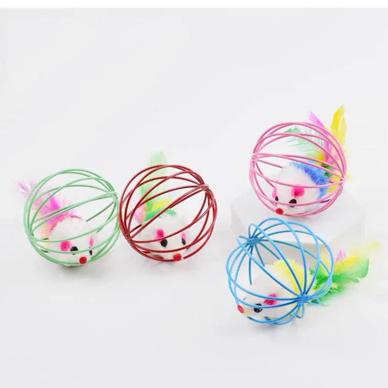 Colorful Mouse Cage Cat Toy