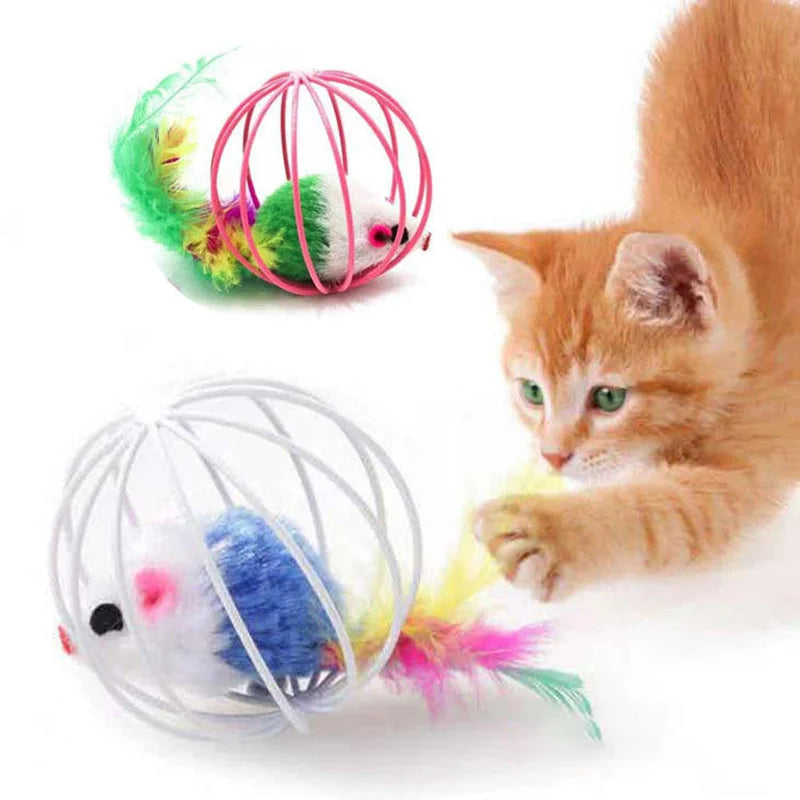 Colorful Mouse Cage Cat Toy