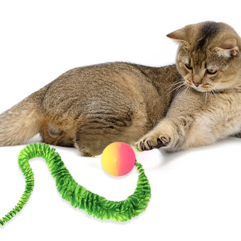 Rainbow Caterpillar Cat Ball Toy