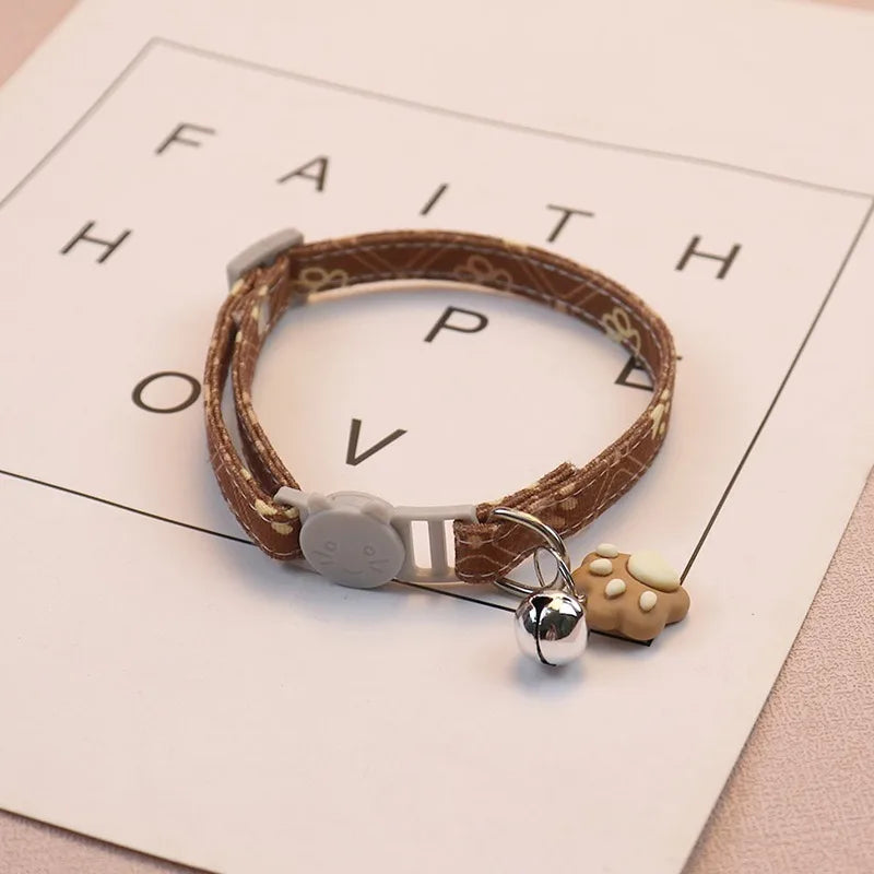 Floral Pet Collar with Bell