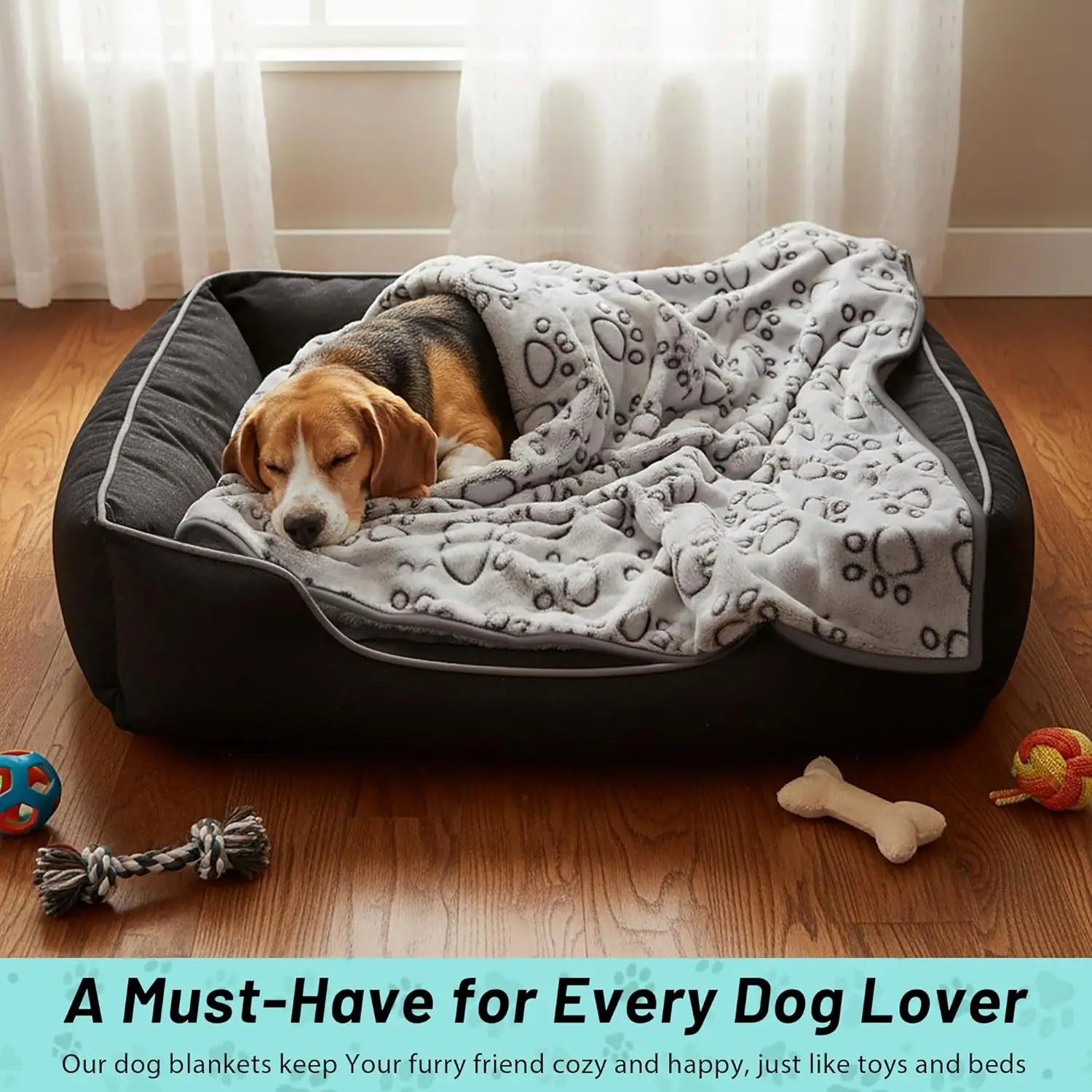 Soft Paw Print Pet Blanket