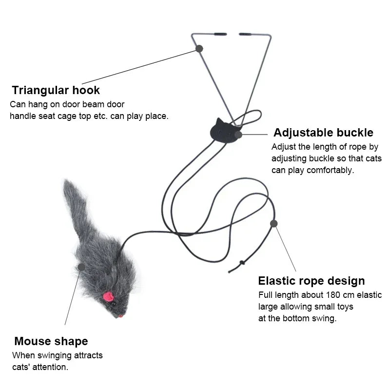 Door Hanging Mouse Cat Teaser Toy