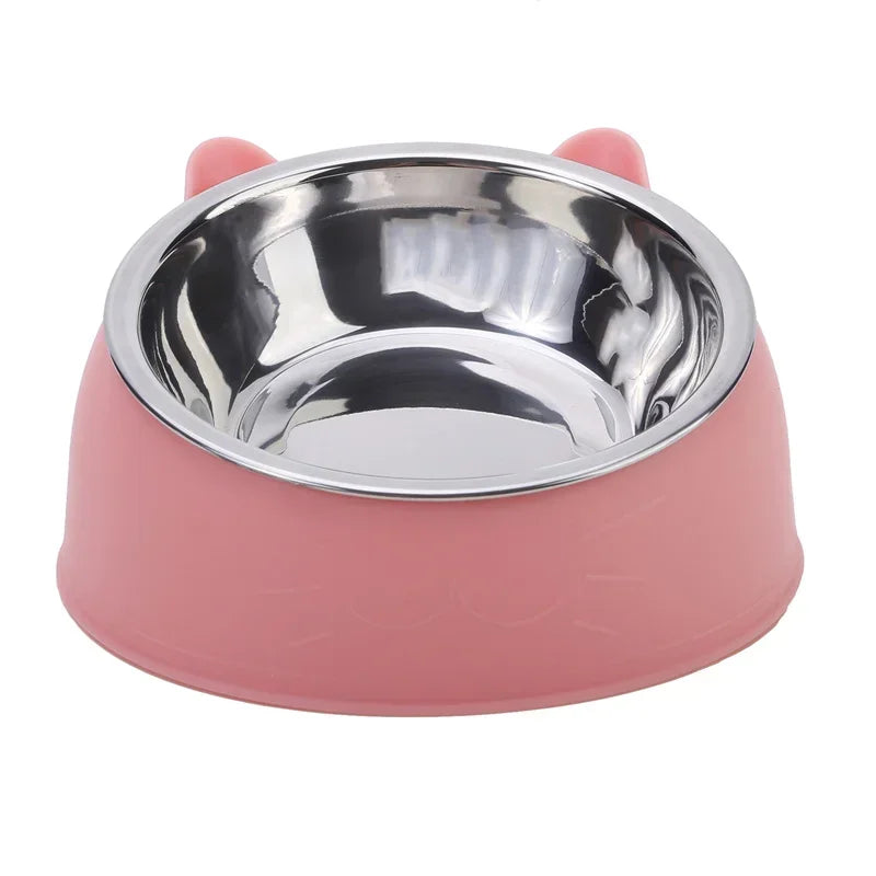 Whisker-Friendly Stainless Steel Cat Bowl