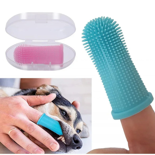 Soft Silicone Pet Finger Toothbrush Hover Image