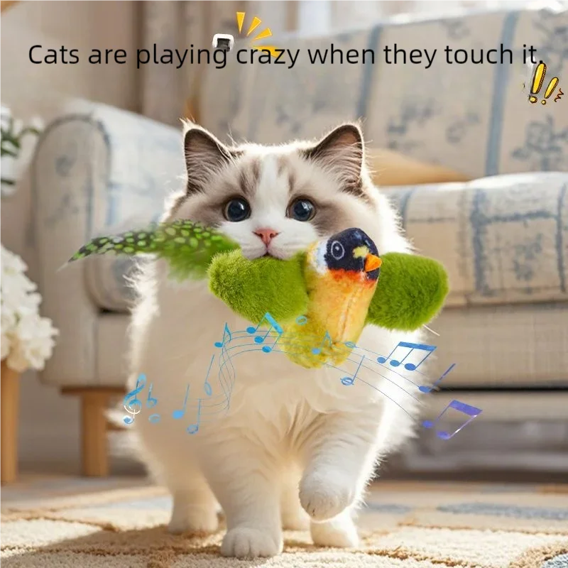 Interactive Bird Plush Cat Toy