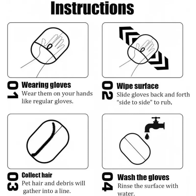 Reusable Pet Hair Remover Glove for Cats & Dogs