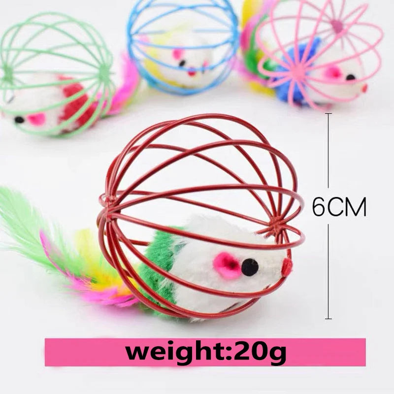 Colorful Mouse Cage Cat Toy