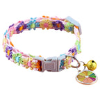Floral Pet Collar with Bell