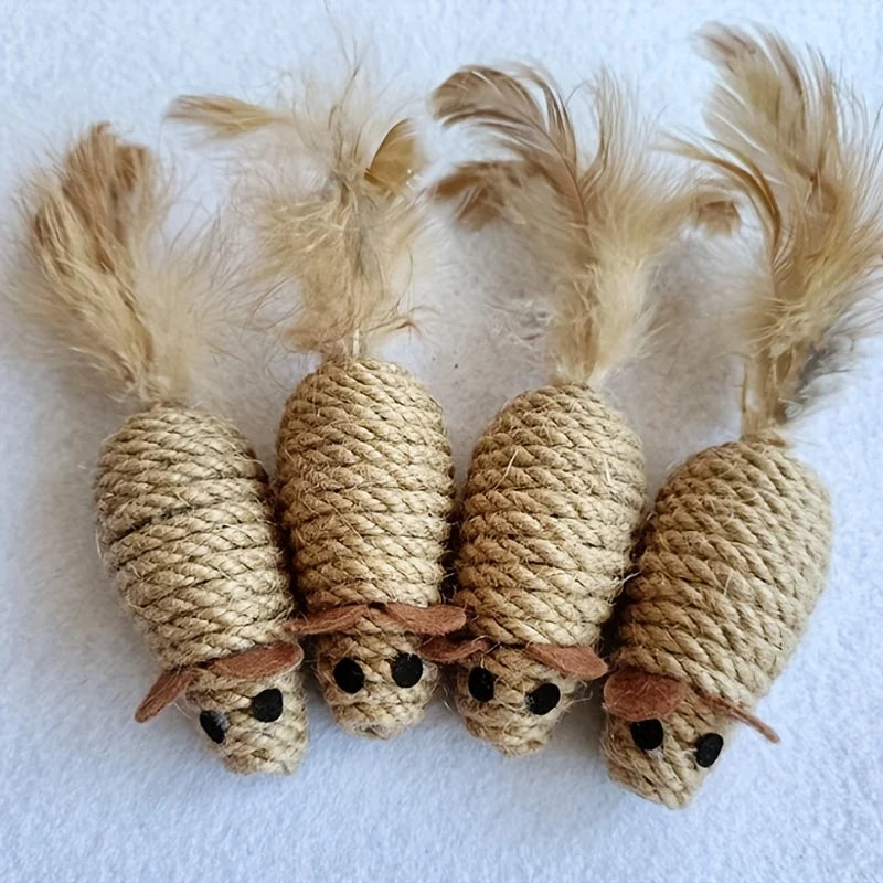 Sisal Mouse Cat Toy Set