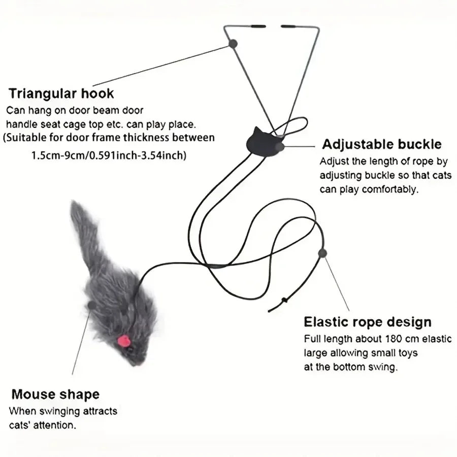 Door Hanging Mouse Cat Teaser Toy