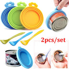 Reusable Pet Food Can Covers with Spoon