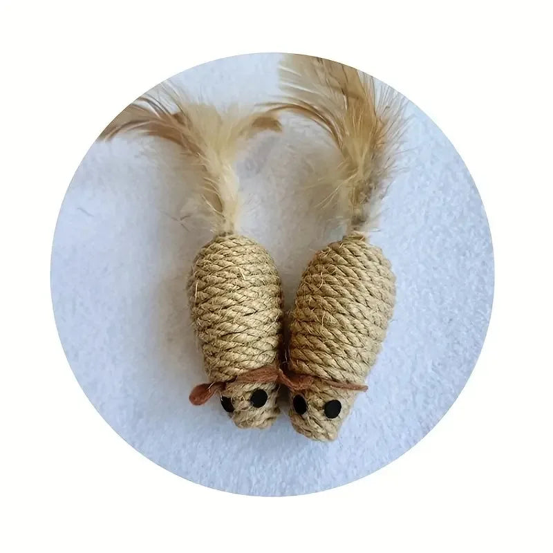 Sisal Mouse Cat Toy Set