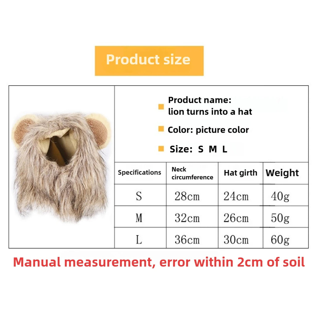 Lion Mane Pet Costume Wig