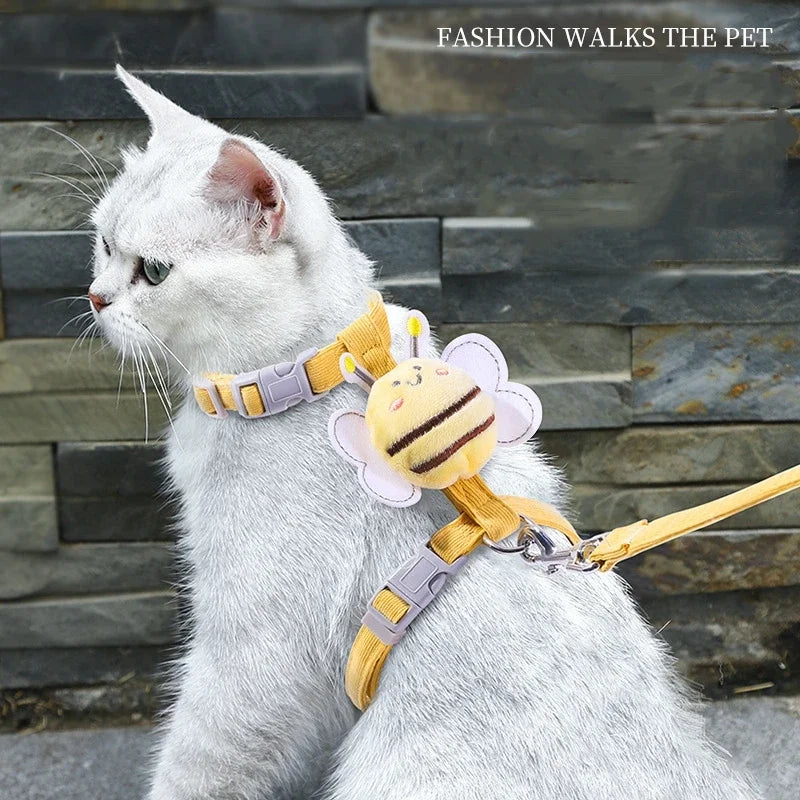 Adjustable Cat Harness and Leash Set