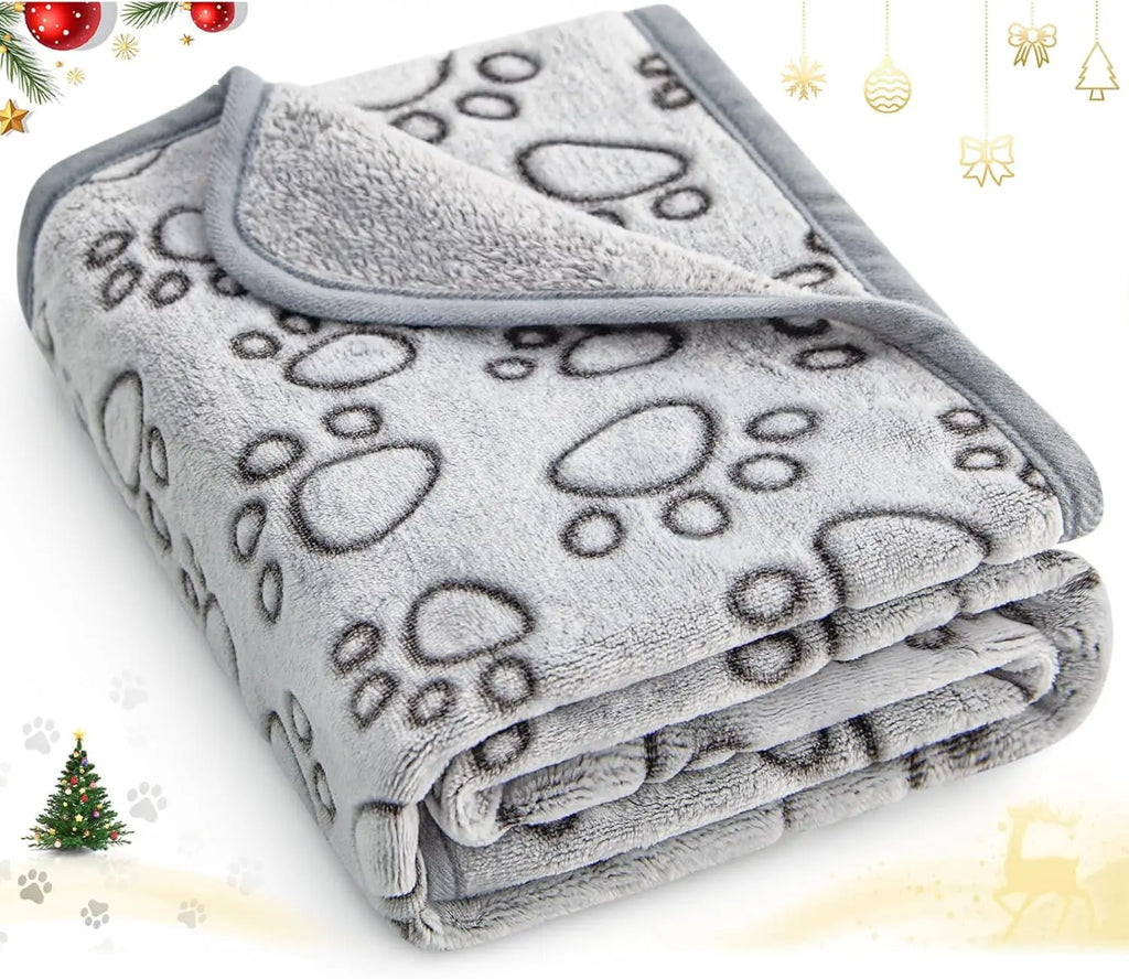 Soft Paw Print Pet Blanket
