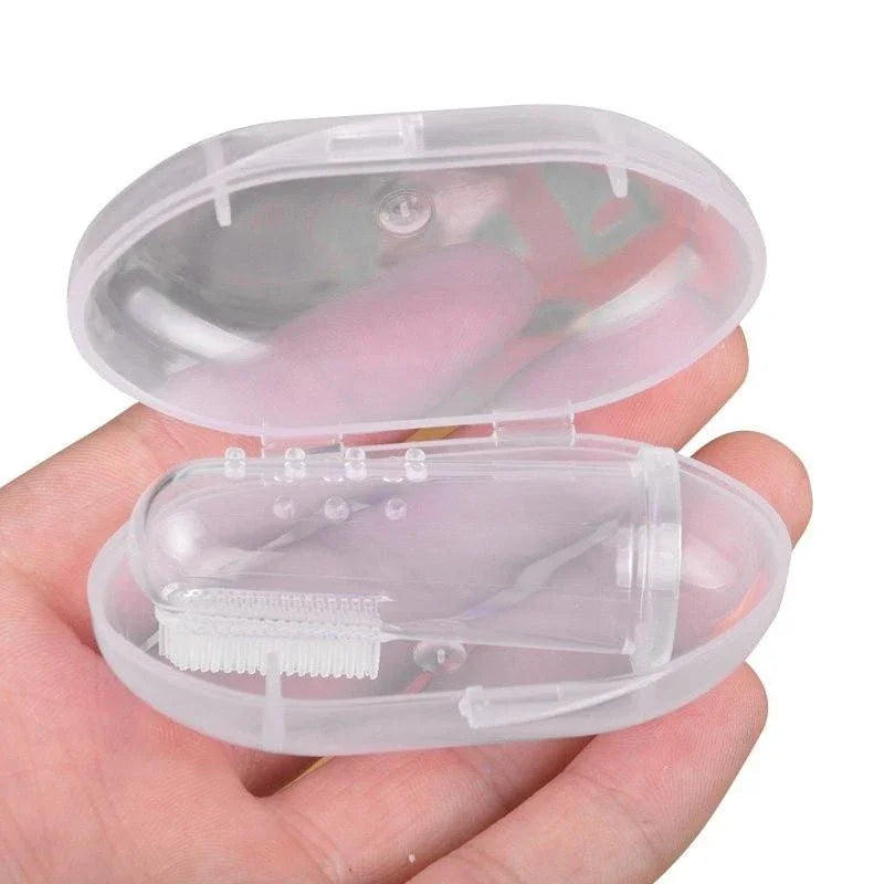 Silicone Pet Finger Toothbrush with Case