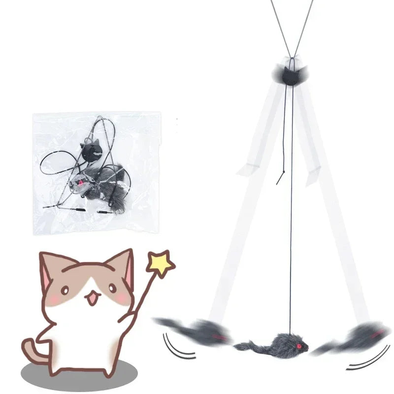 Door Hanging Mouse Cat Teaser Toy