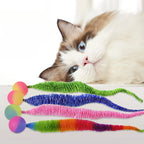 Rainbow Caterpillar Cat Ball Toy